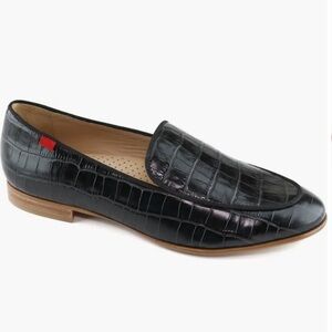 Marc Joseph New York Women’s Butler Street Black Croc Embossed Loafers Slip On 8